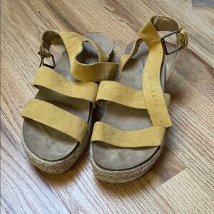 Yellow faux Suede Women's Sandals